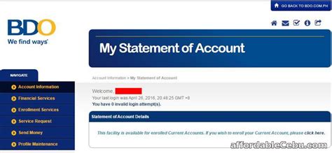 lck bdo|Receive your monthly Statement of Account online and help save  .